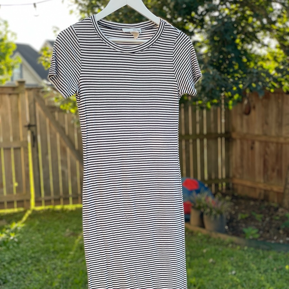 Y2K knit stripped fitted stretch dress